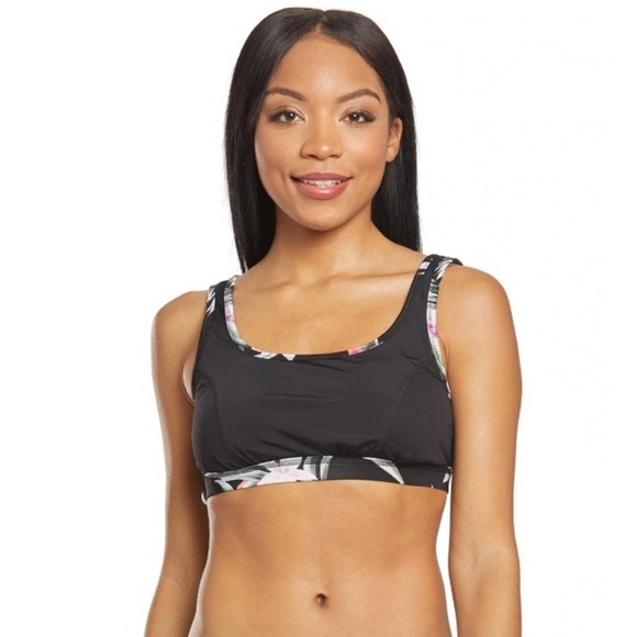 Tommy Bahama Island Active Ginger Flowers Reversible Scoop Neck Bra Swim Top - Picture 3 of 9